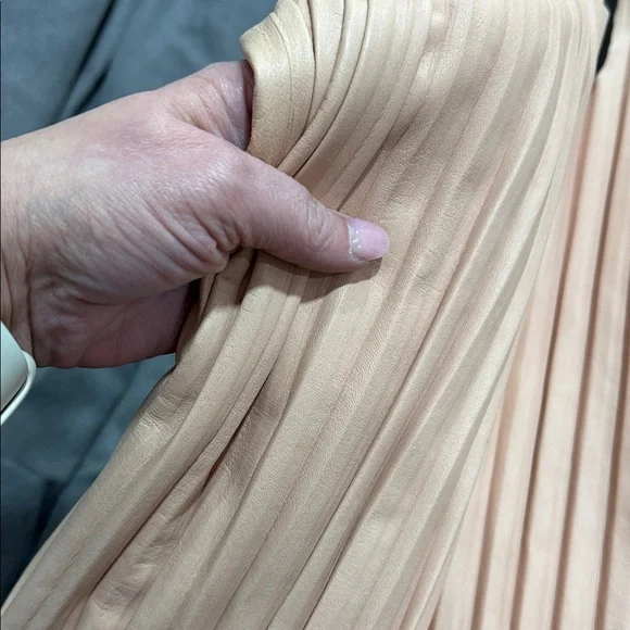 NWT Vintage Anthropologie Pleated Pink/Beige Leather Shoulder Bag - Picture 2 of 7